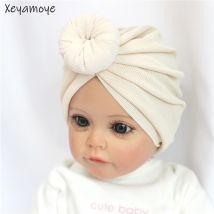Baby Girls Donut Hat Candy Colors Pink Beanies for Newborn Infant Hospital Hats Snail Pattern Child Cap Turban Infant Cotton Cap