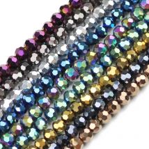 100 Stück 4 mm facettierte runde österreichische Kristallplattierte Farbe lose Perlen für Schmuckherstellung DIY Armbänder Halskette Zubehör