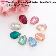 RESEN Mix Farben TearDrop Form Nähen Auf Strass Mit Gold Klaue Set Harz Opal Rosa/Grün/Pfirsich/blau/Weiß Steine Für DIY