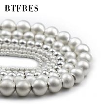 Natural Hematite Stone Matte Gold Color Silver Plated Round Spacer Beads 3/4/6/8/10mm DIY Handmade Jewelry Bracelet Accessories