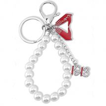 Pearl Strand Red Hand Greek Letter 1913 Delta DST Key Chain Fortitude Sorority Key Rings Jewelry Fashion
