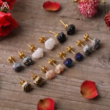 Regenbogen Natürliche Druzy Drusy Geode Achate Unregelmäßige Chip Perlen Stud Ohrringe Frauen Achate Stein Ohrstecker Schmuck Dropshipping