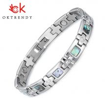 Magnetische Edelstahl Link Kette Charme Magnetische Germanium Fernen Infrarot Armband Für Frauen Mode Femme Armreifen Schmuck