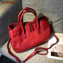 PNDME mode luxus echtem leder frauen große-kapazität multi-fach handtasche casual echt rindsleder pendler schulter tasche