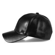 Winter Men's Warm Baseball Cap PU Leather New Windproof Leisure Outdoor Sports Cap Solid Color Dad Casquette