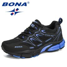 Bona neue Designer Action Leder Mesh Laufschuhe Männer große Turnschuhe Sportschuhe Mann Walking Jogging Schuhe