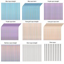 304 Stainless Steel Straw Bar Accessories Tools Metal Reusable Straws Bubble Tea Drinking Straw Reusable Tubes For Drinks