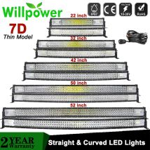 22 32 42 50 52 ''Pollici Dritto Curvo Barra Luminosa A Led Spot Inondazione LED Luci Per Auto Offroad Guida Fendinebbia Camion 4x4 ATV UTV 12V 24V