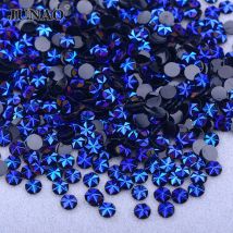 JUNAO 500pcs 5mm Purple Blue AB Flowers Nail Rhinestones Stones Appliques Resin Strass Crystal Stickers for Christmas Decoration