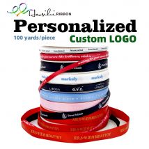HAOSIHUI 6mm-100mm Nastro piatto stampato personalizzato Logo personalizzato Nastro in poliestere Matrimonio Compleanno Nastri di raso 100 yard / lotto