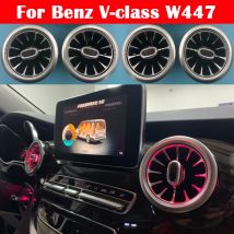 3/64-color Car Synchronous Original Atmosphere Lamp For Benz V-class W447 Ambient Light V260 LED Air Vent Turbine Nozzle