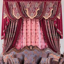 Ultimative antike Stadt Zauberkraft Barroco Muster Vorhänge Rose Burgund Wohnzimmer Rotes Esszimmer Film Schlafzimmer Vorhang