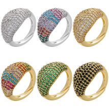 ZHUKOU 2021 NEUE kreative gold farbe Ring Für Frauen regenbogen ringe frauen Finger Ringe mode schmuck großhandel VJ77