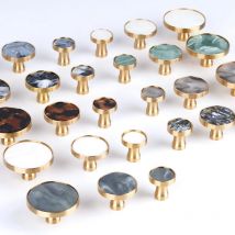 Maniglie per porte in ottone manopole e maniglie per mobili eleganti per armadio da cucina maniglie per cassetti ganci per appendere a parete Shell Resin