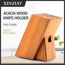 XINZUO Neue Messer Stehen Acacia Massivholz Für 5 Stück Messer & Küche Schere Halter Messer Regal
