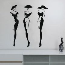 Mode Stil Wand Aufkleber Fenster Aufkleber Schönheit Salon Frau Gesicht Wand Aufkleber Kleidung Shop Kleid Hut Modell Vinyl Aufkleber C253