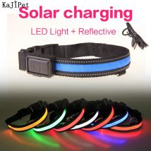 LED Hund Kragen Licht USB Aufladbare Solar Lade Nylon Haustier Hund Kragen Leucht Led Licht Nacht Sicherheit Glowing Hund Kragen USB