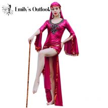 Ägyptisches Bauchtanzkostüm mit Pailletten, Saidi-Kleid, Baladi Galabeya Fallahi Abaya, Bühnenaufführung, Showkleidung, 4-teiliges Set, Outfit