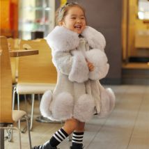 Baby Kids Clothes Girls Jacket 2023 Winter Fashion Solid Faux Mink Fox Fur Coat for Teen Girl Soft Warm Children's Clothing