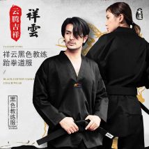 Schwarz Taekwondo Uniform Dobok Erwachsene Kinder Männlich Weiblich Taekwondo Dobok Baumwolle Anzüge Jodo Uniform Taekwondo Kleidung Taekwondo Set