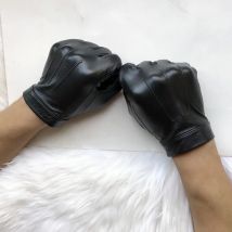 Ungefütterte Handschuhe, Handgelenkknopf, Schafsleder, Touchscreen, Winterhandschuhe für Herren,