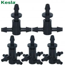 KESLA 20 Stück 3/5 mm Schlauch mit Widerhaken, gerade Schnellkupplung, Tropfbewässerung, Garten mit 2-Wege-4-Wege-Schlauch-Splitter, gemeinsamer Kreuzverbinder