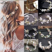 Hochzeit Haar Zubehör Frauen Kristall Perle Braut Kopfschmuck Satin Band Schmuck Für Bräute Diademe Kronen Stirnbänder