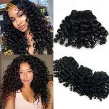 Curly Hair Bundles Brazilian Weaving 1/3/4 PCS Human Hair Bundles Bouncy Curly Double Machine Weft Remy Natural Hair Extensions
