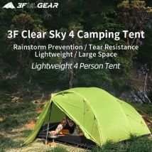 3F UL GEAR QingKong 4 Campingzelt, ultraleicht, tragbar, 15D/210T, großer Raum, 3/4 Saison,