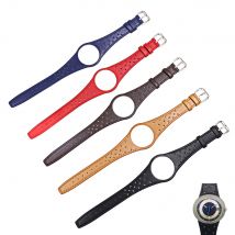 CARLYWET Cinturino per orologio in pelle rosso blu marrone nero kaki con fibbia in acciaio argentato per Omega Dynamic