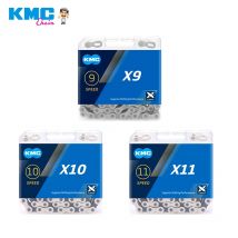 KMC X9 X10 X11 Fahrrad Kette 116 Links MTB Rennrad Kette für SRAM 9s 10s 11 Geschwindigkeit silber-Grau Bike Ketten 9v 10v 11v