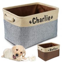 Personalisierte Haustier Hund Spielzeug Lagerung Korb Hund Leinwand Tasche Faltbare Haustier Spielzeug Leinen Lagerung Box Bins Hund Zubehör Pet Liefert