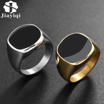 Jiayiqi Herren Ring Punk Rock Glatte 316L Edelstahl Siegelring Für Männer Hip Hop Party Schmuck Großhandel Männliche Hochzeit Anel