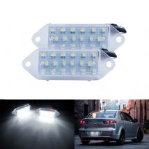 2x White LED License Number Plate Light Lamp For Mitsubishi Lancer EVO VIII IX X 2003-2017