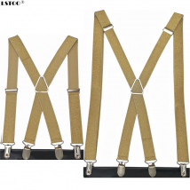 Parents-Kids Gold and Silver Suspenders Adult Children Strong 4 Clips Adjustable Suspender Family Accessories