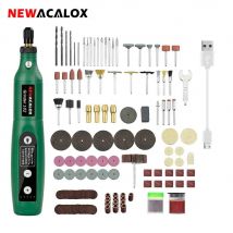 NEWACALOX USB ładowanie o zmiennej prędkości Mini szlifierka zestaw narzędzi obrotowych zestaw szlifierek z 126 szt. Zestaw akcesoriów do grawerowania