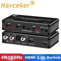 4k 120hz HDMI Audio Extractor 4k Unterstützung 2.1ch 2 Port HDMI zu HDMI Audio Arc Switch mit Audio Toslink Stereo für Apple TV PS5