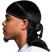 Tessuto di velluto superiore Durag Accessori per capelli Cofano in raso Colori multipli Turbante Copricapo Cappelli Cinghie lunghe Beanie per adulto