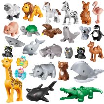75 Styles Big Size Building Blocks Animal Accessories Figures Block Lion Panda DIY Bricks Assembly Toys For Children Kids Gifts