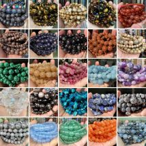 Cuentas de piedra Natural 4 6 8 10mm Ojo de Tigre Lava amazonita turquesa ágatas jaspes cuentas para fabricación de joyería DIY pulsera collar