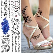 Sexy Elf Temporäre Tattoos Für Frauen Männer Realistische Indischen Sonne Stern Mond Drachen Blume Tattoo Aufkleber Fuß Arm Kleine Tatoos paste