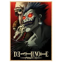 Death Note Aanime Poster, Vintage Print on Kraft Paper 4K High Quality, Home Room Wall Stickers Decorative Art Pictures