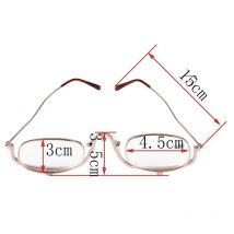 Women Left Right Eyes Rotating Magnifying Makeup Reading Glasses Folding Clamshell Cosmetic Presbyopic Hyperopia  Eyeglasses