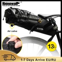 Borsa da bicicletta Rhinowalk 5L-13L Full Waterproof Road Mountain Bike ciclismo borsa portapacchi posteriore borsa portapacchi accessori per sella bici