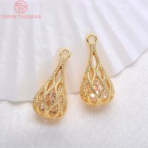 (592)4PCS 20*10MM 24K Champagner Gold Farbe Messing mit Zirkon Doppel Tropfen Charms Anhänger Hohe qualität Schmuck Zubehör