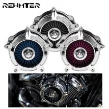 Motorrad Chrome Luft Reiniger Intake Filter Rot/Grau/Blau Ersatz Element Für Harley Softail Dyna