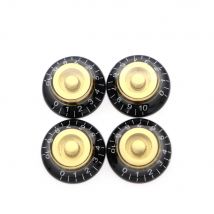 4Pcs Electric Guitar Bass Top Hat Speed Control Volume Knobs for EPI LP Electric Guitar bass Black