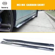 PSM Style Real Carbon Fiber Side Bumper Skirt Extension Splitter do BMW F80 M3 F82 F83 M4 Coupe 2014-2020