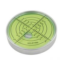 HACCURY Große runde runde Wasserwaage mit magnetischer weißer Schale, grüne Flüssigkeit, Durchmesser 60 mm, Höhe 10 mm