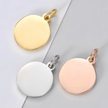 30 teile/los Spiegel Poliert Echt Edelstahl Charms Runde Anhänger 3 Farben für DIY Schmuck Machen Zubehör